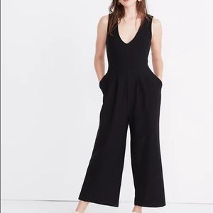 Madewell Texture and Thread Black V Neck Jumpsuit